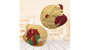 Zhongshan factory popular promotional gifts gold-plated gold coins metal soft enamel Christmas Santa coins customization1