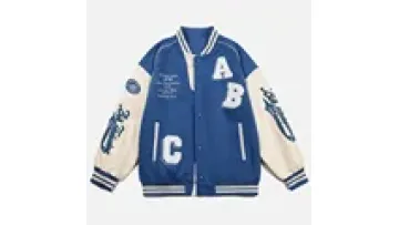 Custom Logo Leather Sleeves Embroidery Black Couple College Baseball Men's Jacket Letterman Light Blue Varsity Jacket1