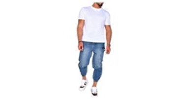 Custom Logo Designer Stylish Jeans for Men Size 28 Cargo Cross on Denim Pants1