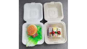 Disposable Bagasse Food Container 6 inch Clamshell