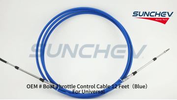 Boat Throttle Control Cable 12 Feet（Blue）