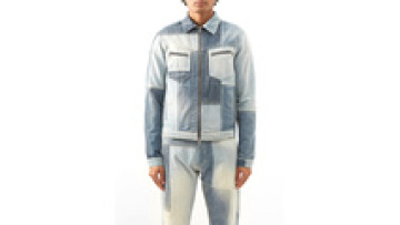 New Arrival Custom Patched Spliced Casual Loog Sleeves Zip Up Denim Jacket For Men1