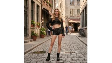Slim-Fit PU Shorts for Chic Nights