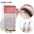 LUCKY LASH Premade Russian Volume Fans 3D-10D Eyelashes Short Stem Lash, False Individual Pre made Eyelash Extensions Supplies