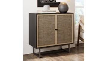2024 new fashion natural door side modern designs living room storage solid  wood kitchen rattan cabinet1