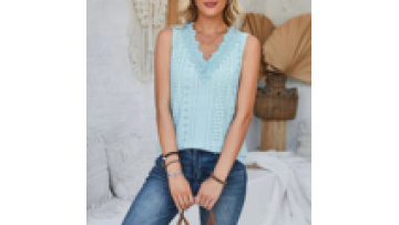 Custom Women's Temperament Pullover Sleeveless  Casual V-neck Womens Shirts For Spring1
