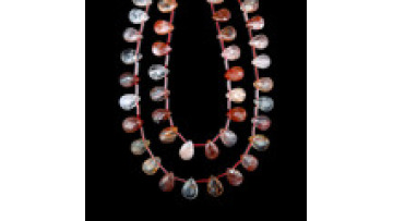 Strand Hematoid Quartz Teardrop Faceted Beads for Jewelry Making1