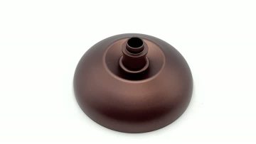 Anodized Aluminum Hemispherical Fluid Connector with a Swirl Chamber
