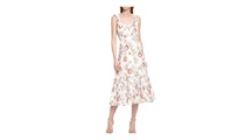Women Dresses Summer Ladies Elegant Floral Printing Chiffon Cotton Strap Dress1