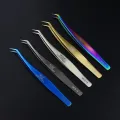 2018 NEW 100% VETUS MCS18 /19 Rainbow Tweezers False Eyelash Extension Tweezer Stainless Steel Dolphin tweezers 5 color choose