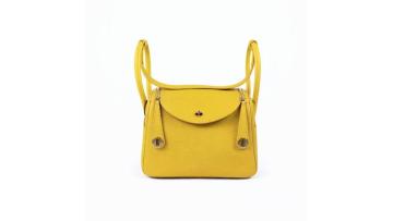 Lady's genuine leather flip-top crossbody bag