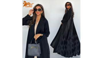 UNI Open Front Abaya Muslim Cardigan Abayas Maxi Dress Women's Clothing Pleated Out Kaftans Women Jilbabs1