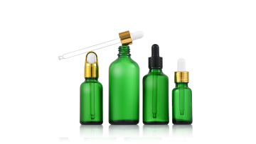 2oz green glass eye dropper bottles