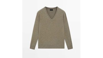 Women's 100% cashmere V-neck knitted sweater