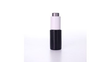 Black Glass Bottle With Push-button Pipette