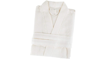 waffle white bathrobe