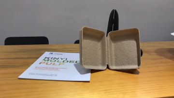 Recyclable paper fiber packaging molded pulp box1