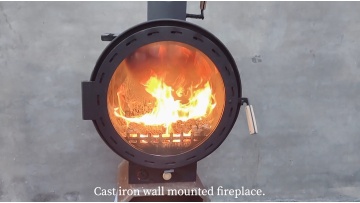 Cast iron wall mounted fireplace.