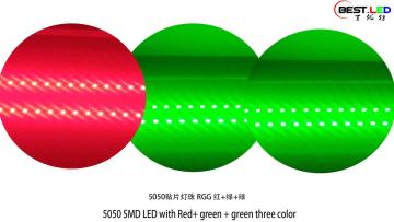 5050 SMD LED with Red+ green + green three color 