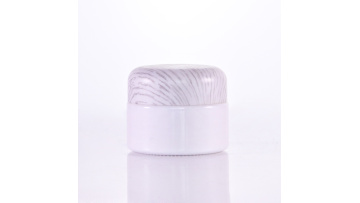 Opal white jars with bamboo press type cap