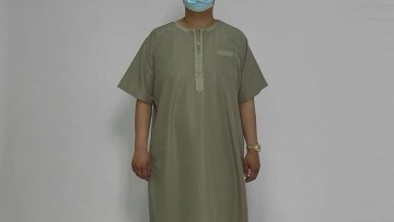 Wholesale Islamic Clothing Men Thobe Arab Dubai Thawb Muslim Dress Abaya Kaftan dress Jubba Jubah1
