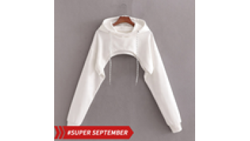 High Quality Original Design Fashion Sexy Crop Top Custom Hoodie Women's Hoodies & Sweatshirts1