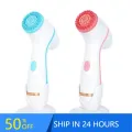 3 IN 1 Silicone Electric Facial Cleansing Brush Blackhead Removal Acne Pore Cleanser Machine Face Washing Brush Device 40#1022
