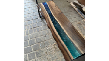 New Arrival Wooden Furniture Kitchen Live Edge Outdoor Patio Garden Park Epoxy Resin Walnut Wood Long Bench for Dining1