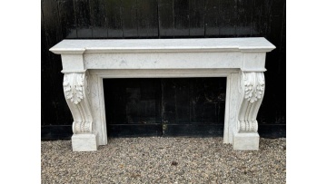 Napoleon III Style White Marble Fireplace Mantel