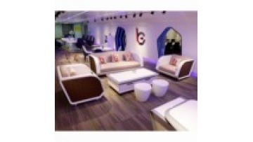 Starshine Silver and Starshine White Special Paint Inspired by the Shape of a Fighter Plane Honeycomb Leather Design Sofa1