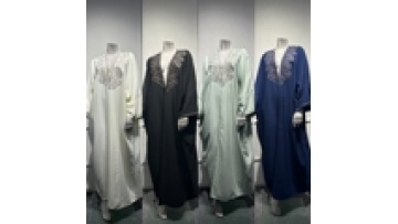 Latest Wholesale Dubai Luxurious Robe Modest Eid Dress Muslim Women Breathable Elegant Open Abaya Kimono Kaftan1