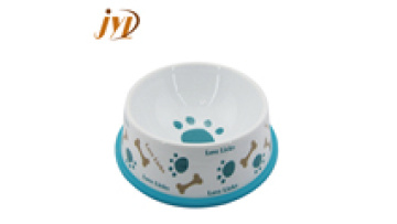 JINYUANLI High Quality Silicone Base Custom Pattern Pet Watering Bowl Ceramic Cat Feeder1
