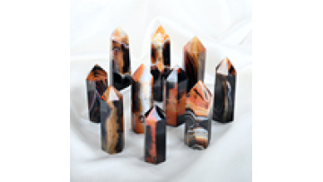Chuse New Arrival Natural Crystal Spirit Tower Polished Flower Agate Point  for Decoration1