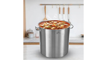 Stainless steel soup bucket detail display