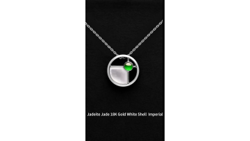 Custom Made Highest Qsuality Genuine Jadeite Jade 18K Gold White Shell Imperial Green Icy Jadeite Pendant Charms1