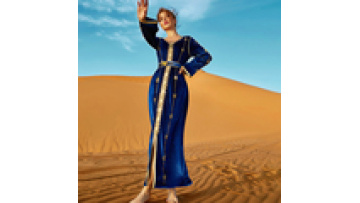 UNI Particular Design Women's Dress V-Neck Diamonds High Waisted Long Dress Arab Women Abayas1