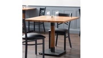 Free sample modern fashion commercial wooden furniture cafe metal and wood kitchen  dining restaurant  table1