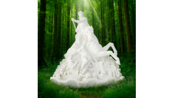 Marble Sea Warrior Sculpture Waves Courage Décor Art