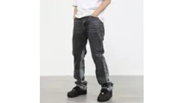 Custom Summer New Design Men Flared Jeans Patchwork Loose Hip Hop Denim Pants Washed Jeans1