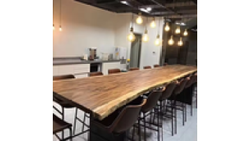 Industrial furniture modern live edge slab Solid Walnut Wood Restaurant Dining Table1