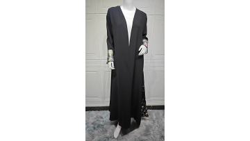 Floral Embroidery Open Abaya with Headscarf (1)