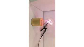table lamp wooden base bird bulb
