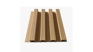 PVC Grooved grille background with three grille wood grain wpc fluted wall panel for indoor decor1