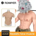 ROANYER Realistic fake Silicone muscle suit Belly Macho male false Simulation Muscle Man chest for cosplay Halloween bodysuit