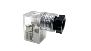 DIN 43650 Form C AC DC Transparent 9.4mm IP65 2P+E 3P+E Solenoid Valve Coil Connector With Led DIN43650C DIN 43650C1