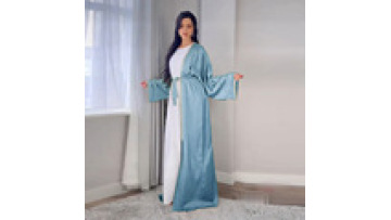 Hot Selling New  Design Beige Chiffon Long Abaya Muslim Women's Dress Open Abaya Kimono Cardigan for Muslim Women1