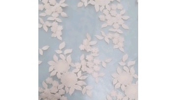 2021 new arrival pink ivory poly embroidery lace fabric net embroidered china daisy embroidery mesh1