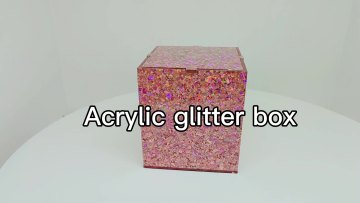 3 mm thickness red  color Acrylic Box glitter Acrylic Storage Box With Flip Lid1