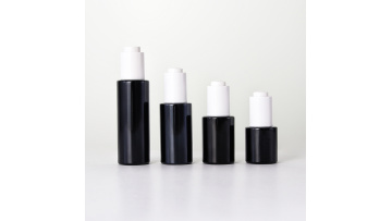 Black Glass Bottle With White Button Dropper