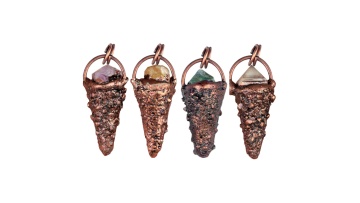Retro Red Copper Ice Cream Stone Pendant SP1687C